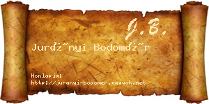 Jurányi Bodomér névjegykártya